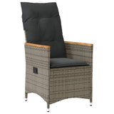 Set Bistrò da Giardino 11 pz con Cuscini in Polyrattan Grigio