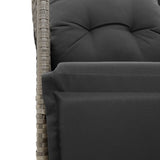 Set Bistrò da Giardino 11 pz con Cuscini in Polyrattan Grigio