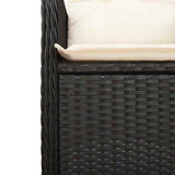 Set da Bistrò da Giardino 11 pz con Cuscini Nero in Polyrattan