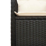 Set da Bistrò da Giardino 11 pz con Cuscini Nero in Polyrattan