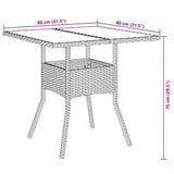 Set da Pranzo da Giardino 3pz con Cuscini Polyrattan e Vetro