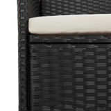 Set da Pranzo da Giardino 11 pz con Cuscini in Polyrattan Nero