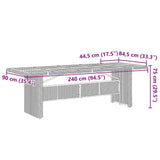 Set da Pranzo da Giardino 11 pz con Cuscini in Polyrattan Nero