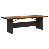 Set da Pranzo da Giardino 11 pz con Cuscini in Polyrattan Nero