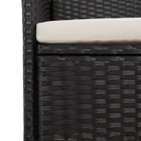 Set da Pranzo da Giardino 11 pz con Cuscini in Polyrattan Nero