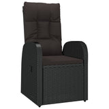 Set da Pranzo da Giardino 11 pz con Cuscini in Polyrattan Nero