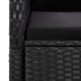 Set da Pranzo da Giardino 11 pz con Cuscini in Polyrattan Nero