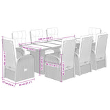 Set da Pranzo da Giardino 9 pz con Cuscini Nero in Polyrattan