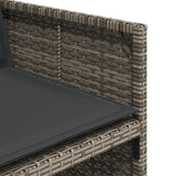 Set da Pranzo da Giardino 9 pz con Cuscini in Polyrattan Grigio