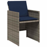 Set da pranzo da giardino da 15 pz con Cuscini in Polyrattan Grigio