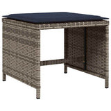 Set da pranzo da giardino da 15 pz con Cuscini in Polyrattan Grigio