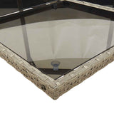 Set da pranzo da giardino da 15 pz con Cuscini in Polyrattan Grigio