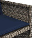 Set da pranzo da giardino da 15 pz con Cuscini in Polyrattan Grigio