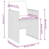 Set da Pranzo da Giardino 15 pz con Cuscini Nero in Polyrattan