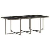 Set da pranzo da giardino da 13 pz con Cuscini in Polyrattan Grigio