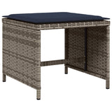 Set da pranzo da giardino da 13 pz con Cuscini in Polyrattan Grigio