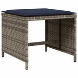Set da pranzo da giardino da 13 pz con Cuscini in Polyrattan Grigio