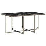 Set da pranzo da giardino da 11 pz con Cuscini in Polyrattan Grigio