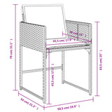 Set da pranzo da giardino da 11 pz con Cuscini in Polyrattan Grigio