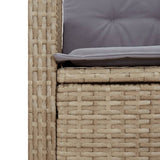 Set da Pranzo da Giardino 3 pz con Cuscini Beige in Polyrattan