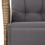 Set da Pranzo da Giardino 5 pz con Cuscini Beige in Polyrattan