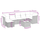 Set Divano da Giardino 8 pz con Cuscini Beige Misto Polyrattan