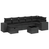 Set Divani da Giardino con Cuscini 8 pz Nero in Polyrattan