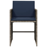Sedie da Giardino con Cuscini 4pz Grigio in Polyrattan