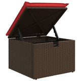 Set Divani da Giardino 7 pz con Cuscini Marrone in Polyrattan