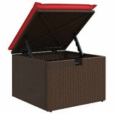 Set Divani da Giardino 6 pz con Cuscini Marrone in Polyrattan