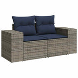 Set Divani da Giardino 6 pz con Cuscini Grigio in Polyrattan