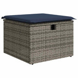 Set Divani da Giardino 6 pz con Cuscini Grigio in Polyrattan