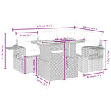 Set Divani da Giardino 5 pz con Cuscini in Polyrattan Nero
