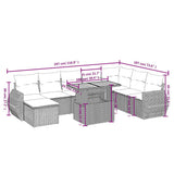 Set Divani da Giardino 9 pz con Cuscini Nero in Polyrattan