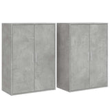 Credenze 2 pz Grigio Cemento 60x31x84 cm in Legno truciolato