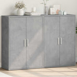 Credenze 2 pz Grigio Cemento 60x31x84 cm in Legno truciolato