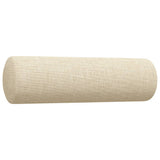Set Divani 4 pz con Poggiapiedi e Cuscini Crema Tessuto