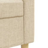 Set Divani 4 pz con Poggiapiedi e Cuscini Crema Tessuto