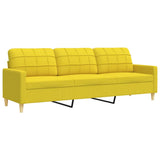 Set di Divani 2 pz con Cuscini Giallo Chiaro in Tessuto