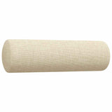 Set Divani 3 pz con Poggiapiedi e Cuscini Crema Tessuto