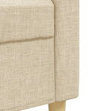 Set Divani 3 pz con Poggiapiedi e Cuscini Crema Tessuto
