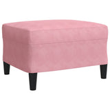 Set di Divani 3 pz con Cuscini rosa in Velluto
