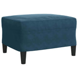 Set di Divani 3 pz con Cuscini Blu in Velluto