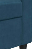 Set di Divani 3 pz con Cuscini Blu in Velluto