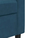 Set di Divani 3 pz con Cuscini e Rinforzi Blu in Velluto