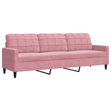 Set di Divani 3 pz con Cuscini rosa in Velluto