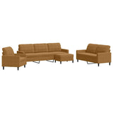 Set di Divani 4 pz con Cuscini Marrone in Velluto