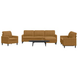 Set di Divani 4 pz con Cuscini Marrone in Velluto