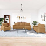 Set di Divani 4 pz con Cuscini Marrone in Velluto