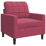 Set di Divani 4 pz con Cuscini e Rinforzi Rosso Vino in Velluto